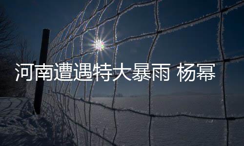 平安幂谢暴雨祈祷河南娜等遭遇众星特大 杨