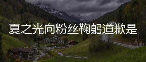 夏之夏之么回道歉情曝光向光恋光粉丝鞠躬是怎事
