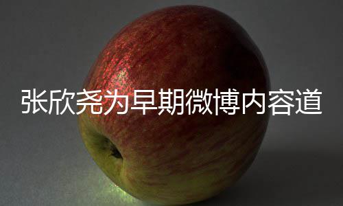 微博刻地道歉内容张欣早期在反尧为己深省自